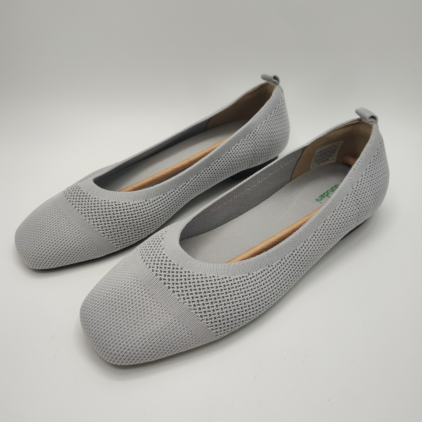 Women’s Burudani Size 8.5 Gray Knit Ballet Flats Comfort NEW