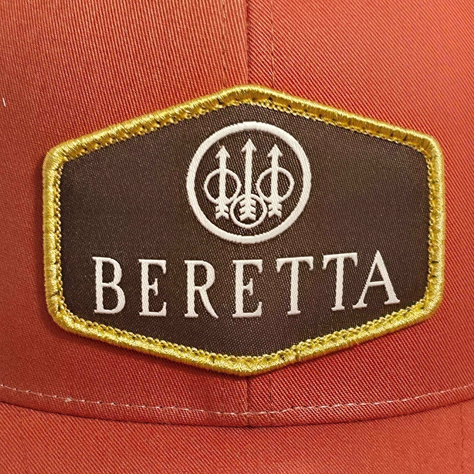 Beretta TKAD FlexFit Meshback Trucker Cap Hat Size L/XL Orange Khaki NWT