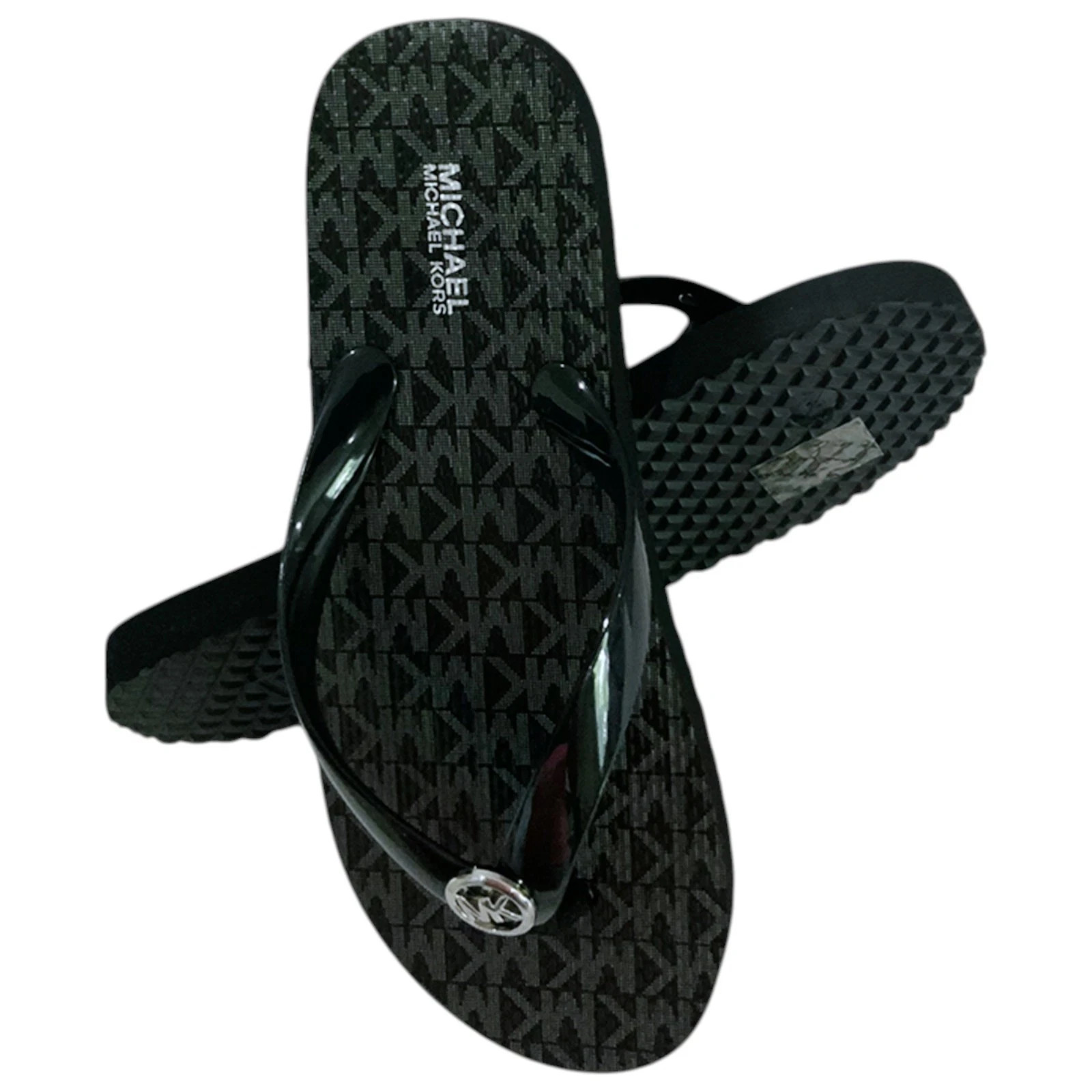 MSRP $69.99 NWT MICHAEL KORS WOMEN’S BLACK FLIP FLOPS SANDALS SIZE 6 7 8 10 11