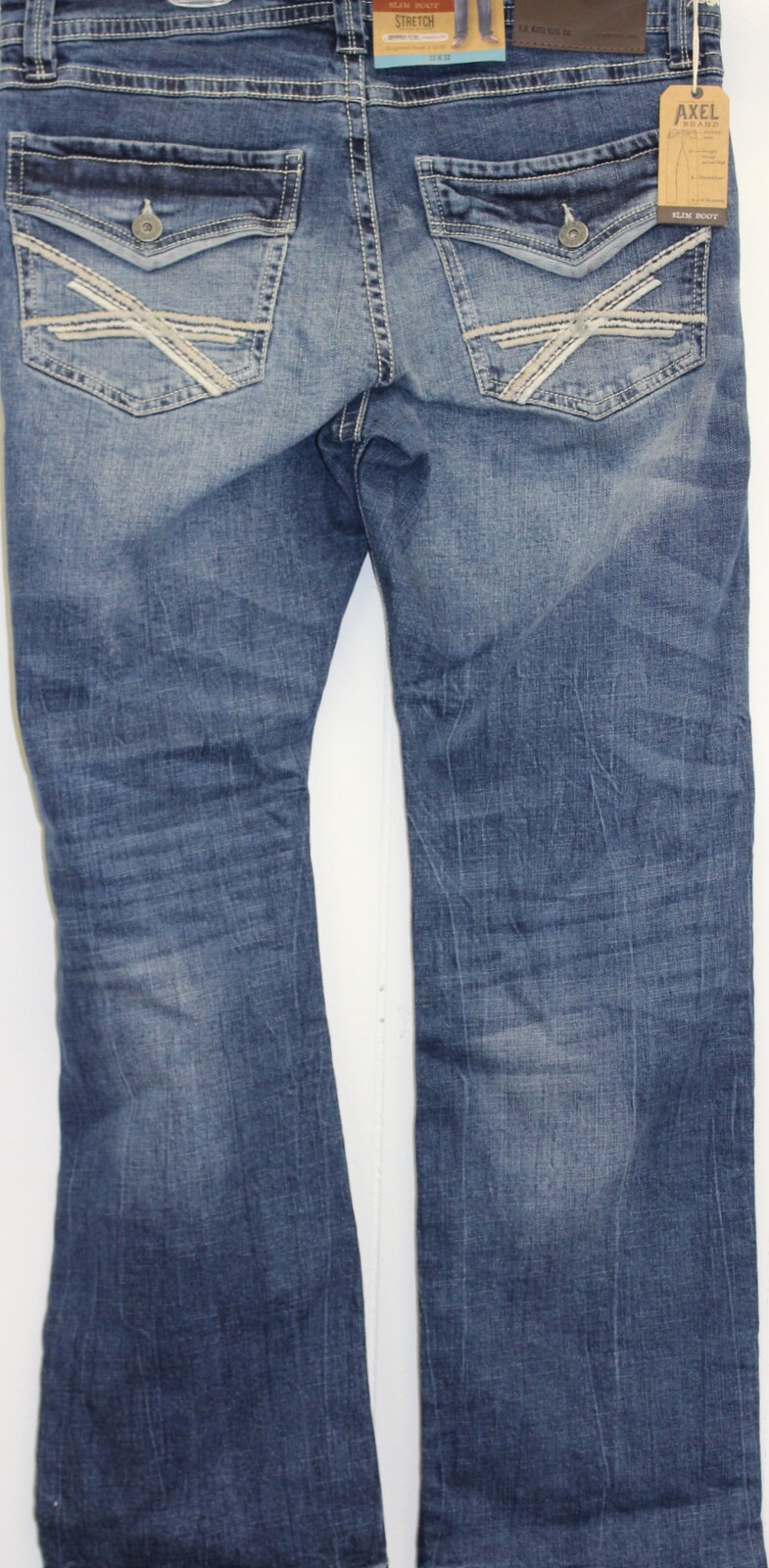 T K Axel Men’s Slim Bootcut Stretch Jeans Dark Wash 40 X 30 40X30 Blue New Boot