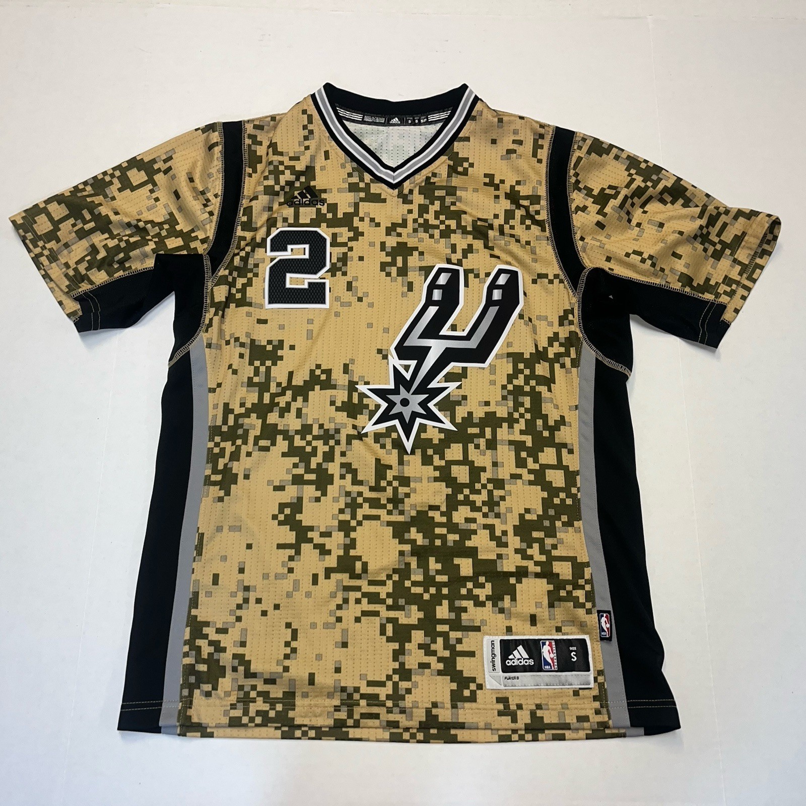 Kawhi Leonard Adidas NBA Swingman Jersey Camo San Antonio Spurs Mens Size Small