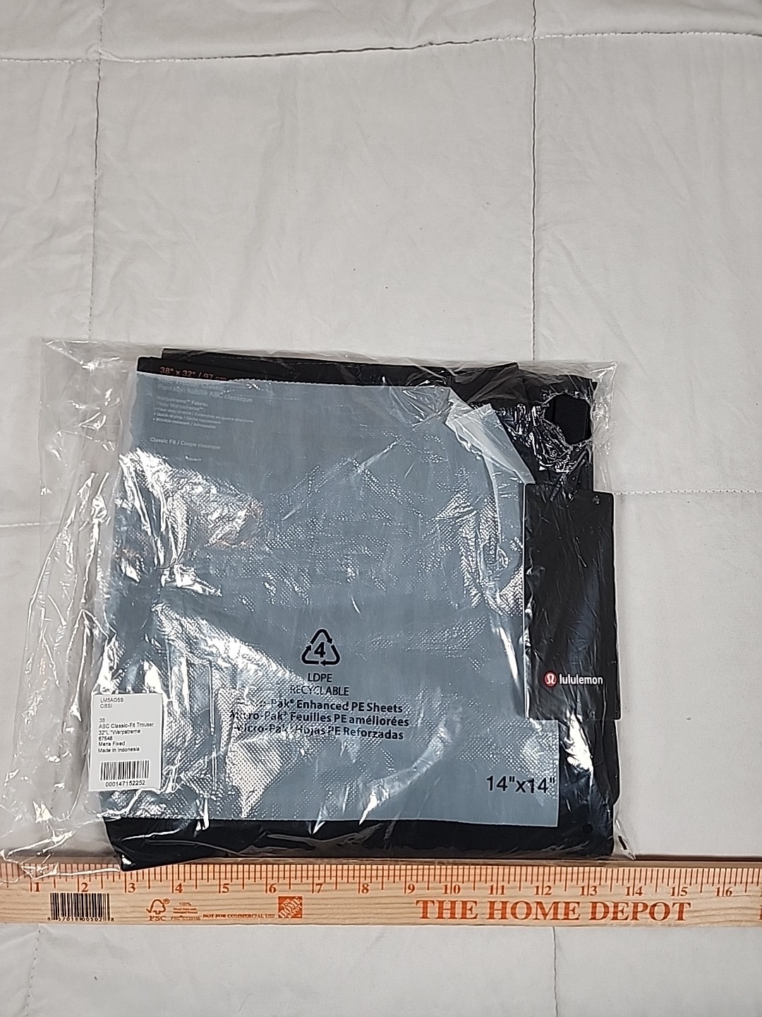 38×32 Lululemon ABC Trouser Classic Fit Warpstreme Men’s Pants Color Obsidian