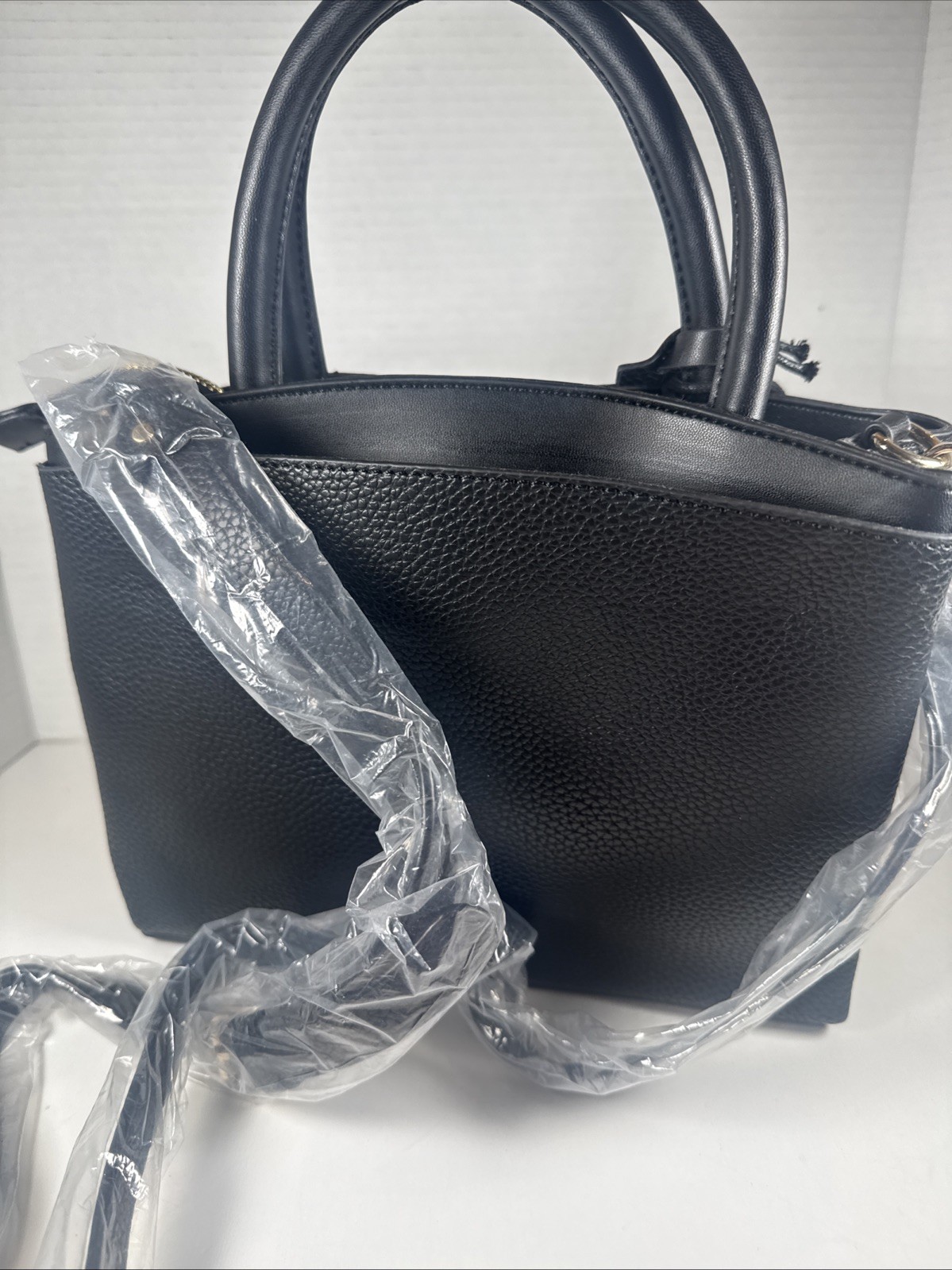 Like Dreams Brand Perfect Black Pebbled Vegan Leather Satchel NWT 10x7x3