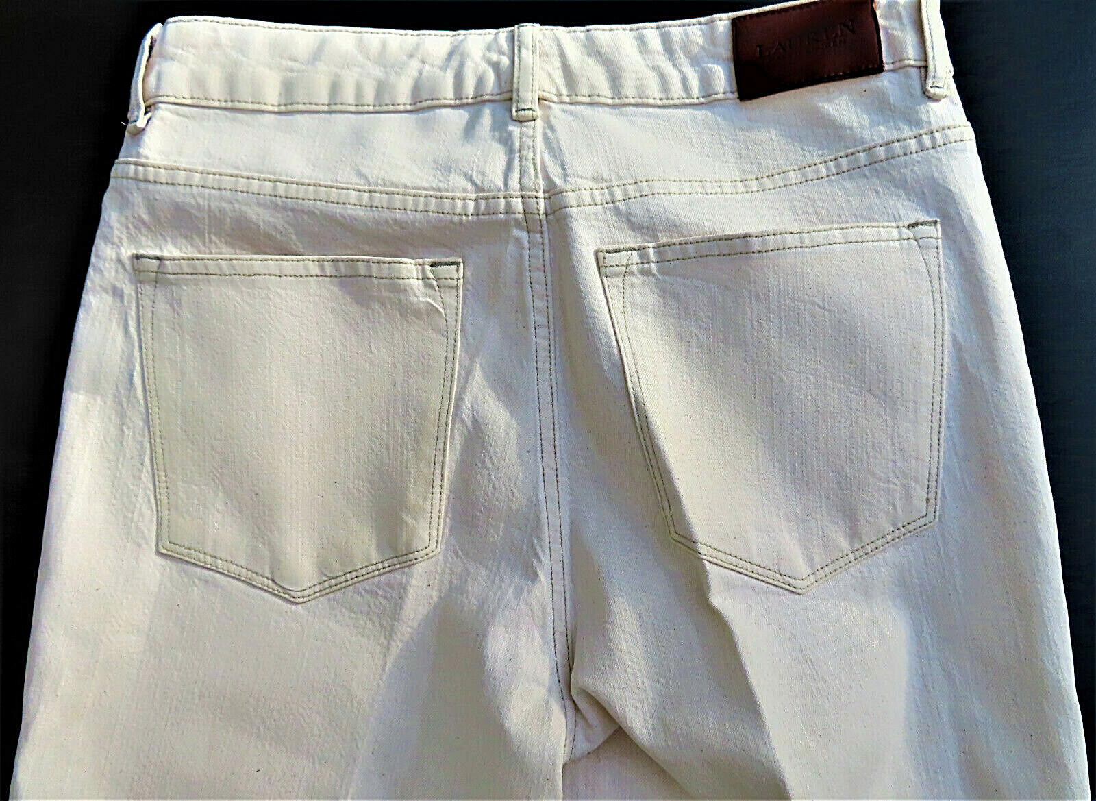 Lauren Ralph Lauren Premier Straight Women’s Ivory White Jeans Size 8 31 X 31.5
