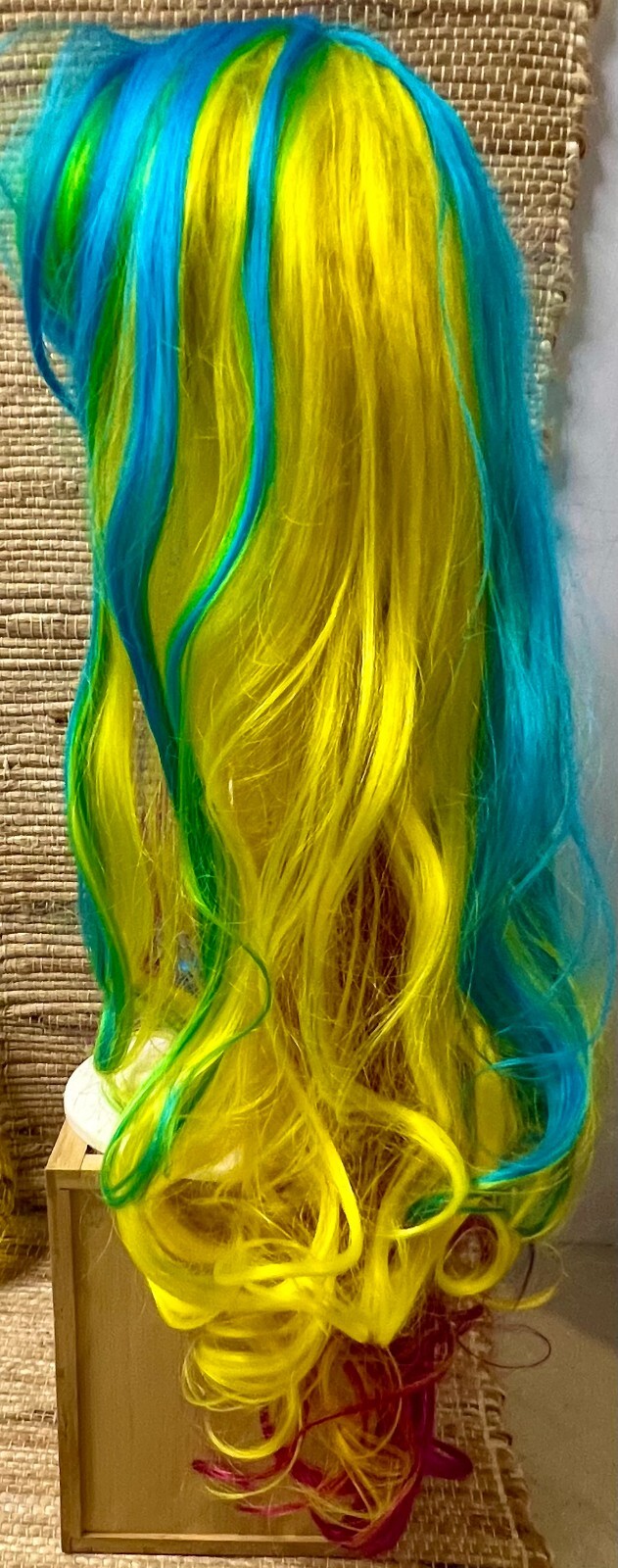 Leg Ave. Wig Rainbow Colored Long Synthetic Fiber Costume With Bangs