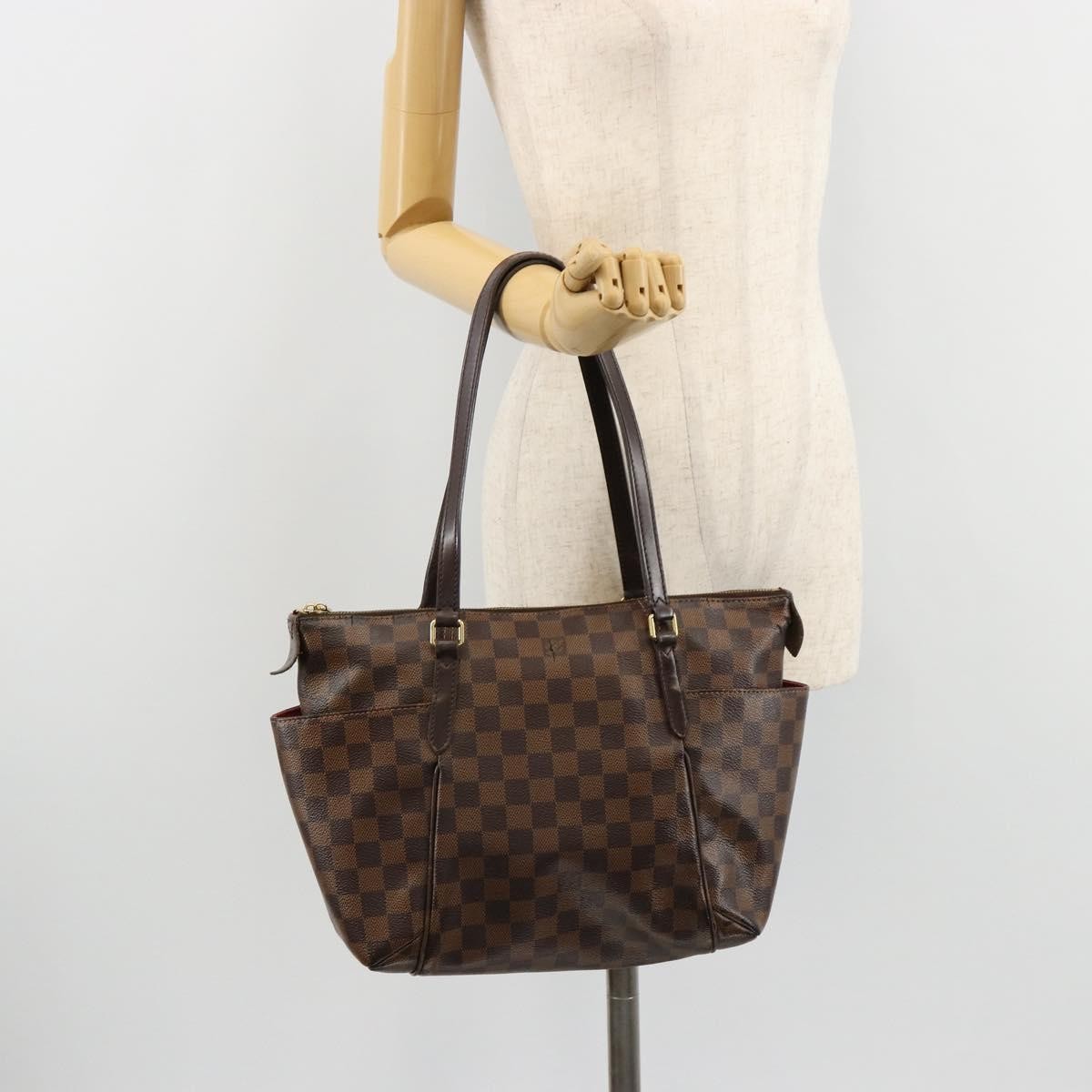 LOUIS VUITTON Damier Ebene Totally PM Tote Bag N41282 LV Auth 180448