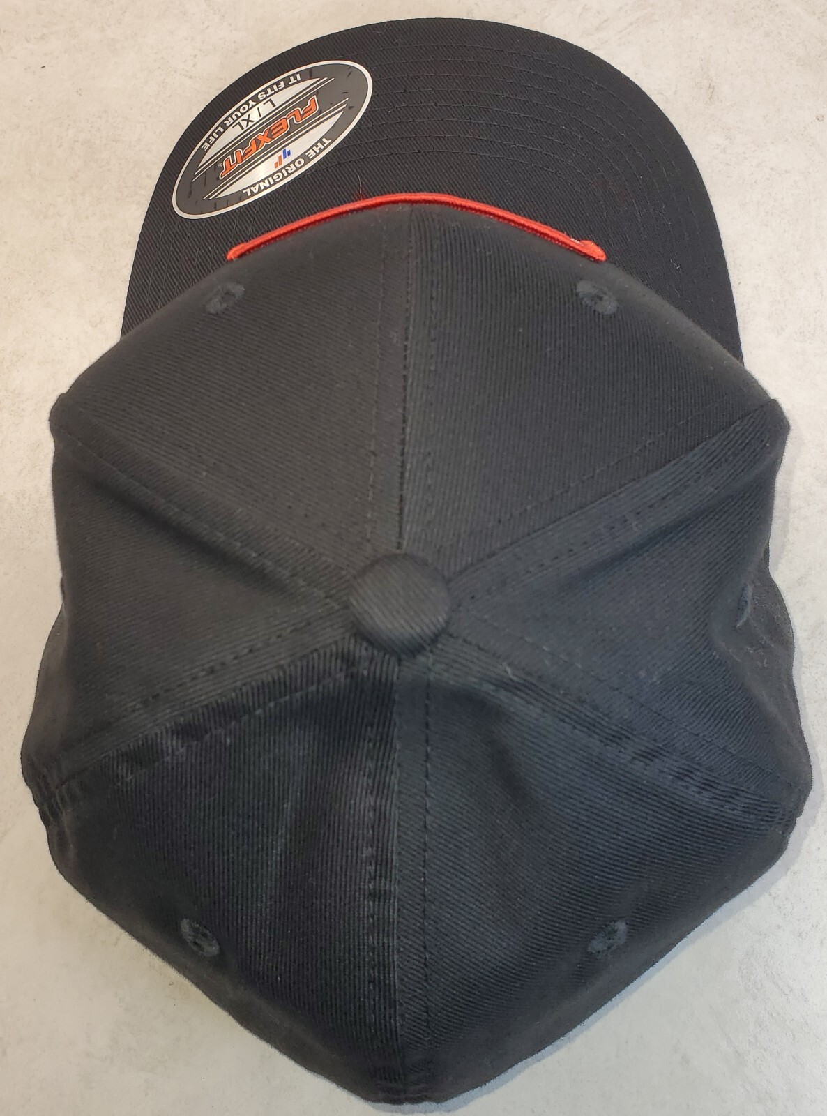Bush Hog Patch on Flexfit 6277 Black Hat L/XL 7 1/8 – 7 5/8″
