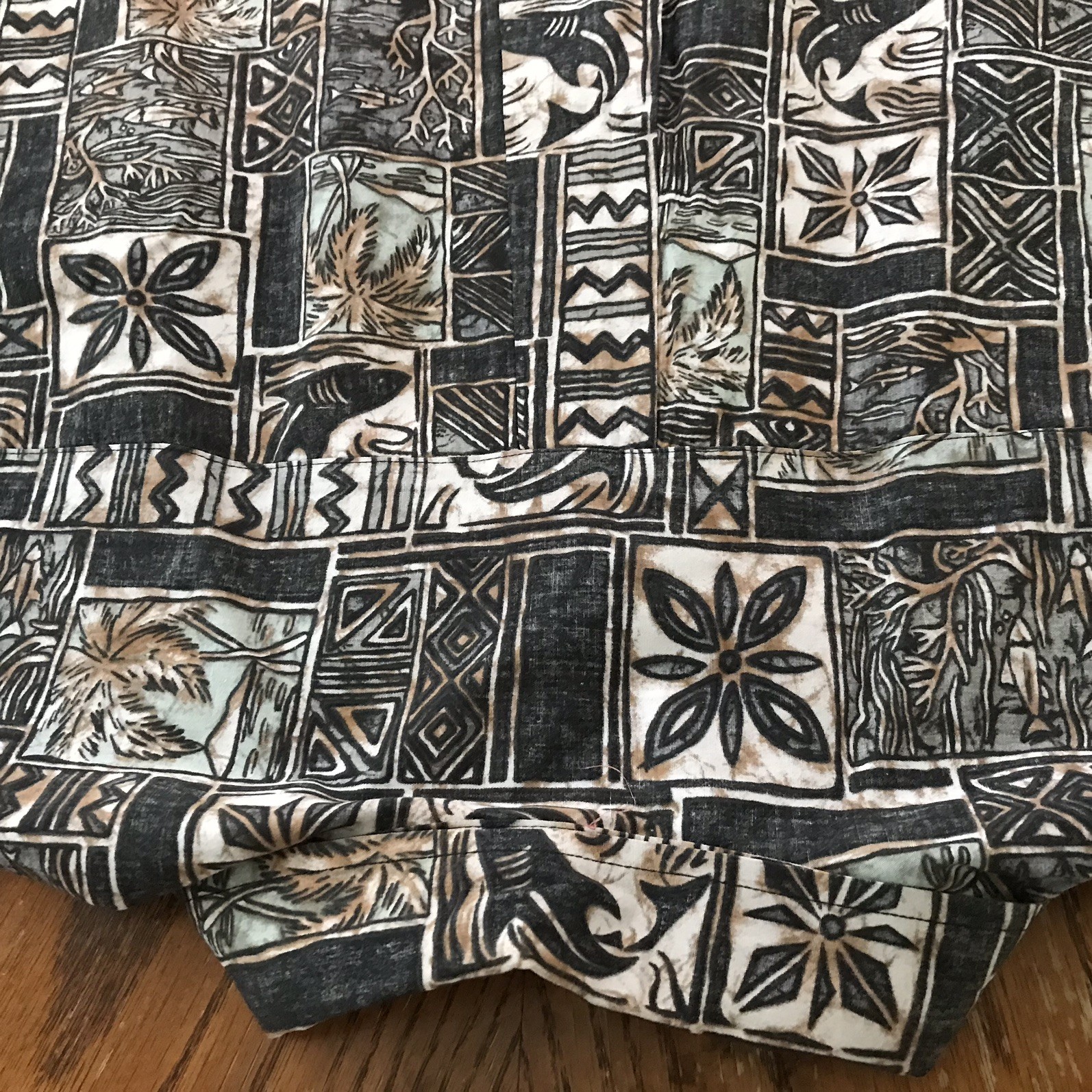 Cooke Street Honolulu Shirt Men’s XXL Black Grey Brown Reverse Palm Hawaiian