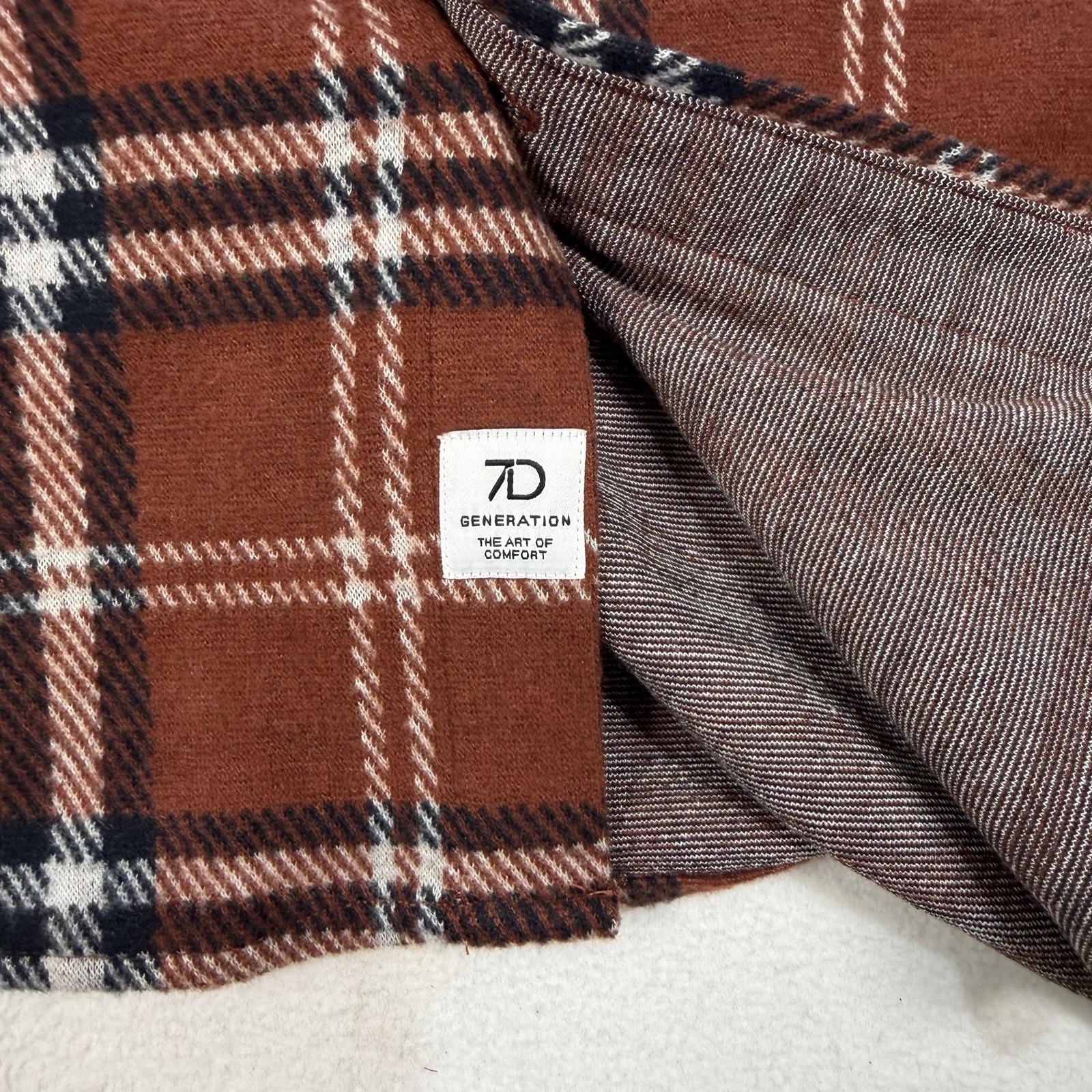 NWT 7 Diamonds Generation Soft Flannel Shirt Mens XXL Brown Plaid 4-Way Stretch