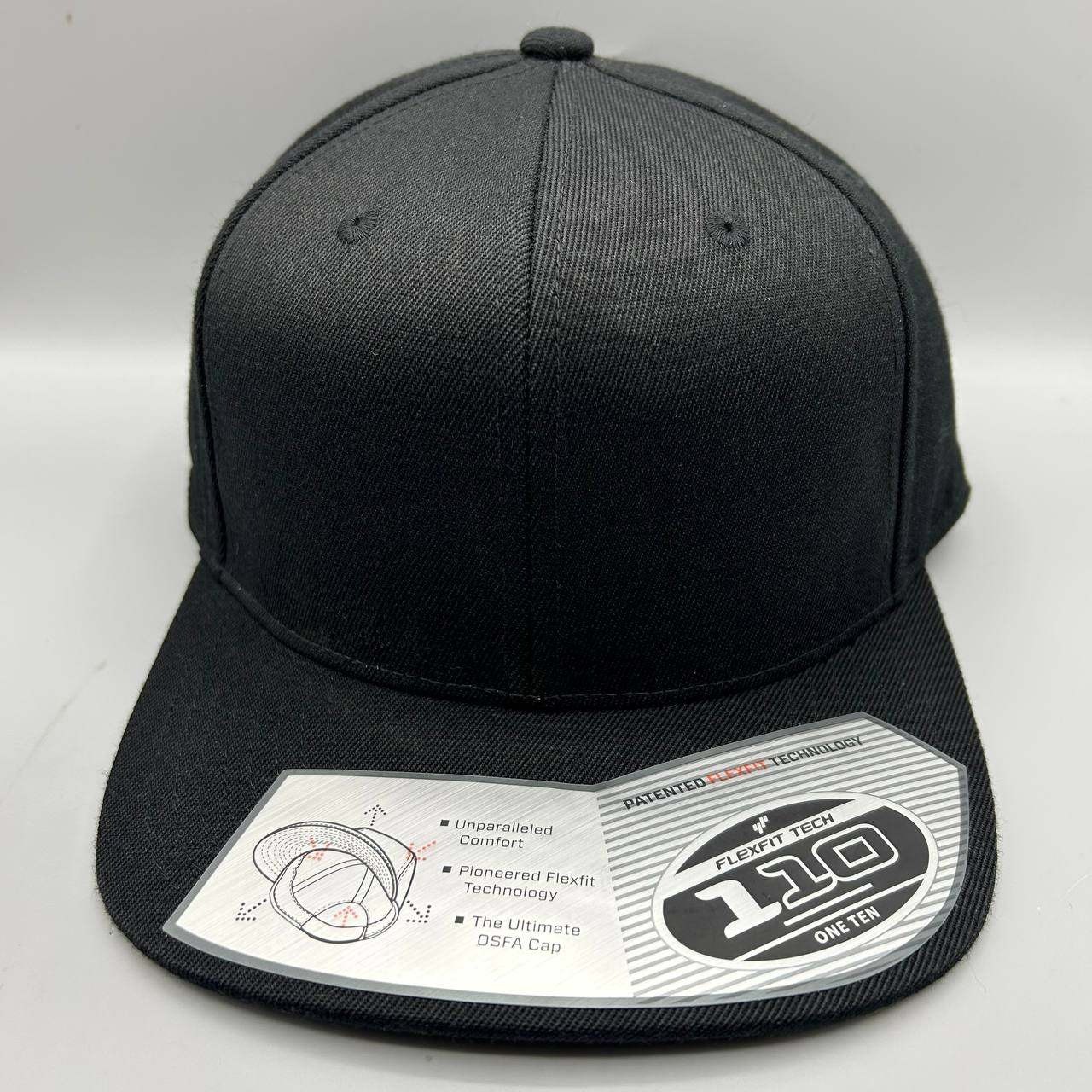 Tamba Hat Black Yupoong Flexfit Tech 110 Snap Back Cap New