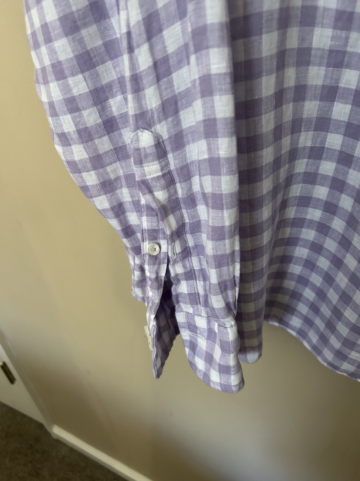 Brooks Brothers Regent Fit The Original Polo Shirt Linen Lavender Check XXL