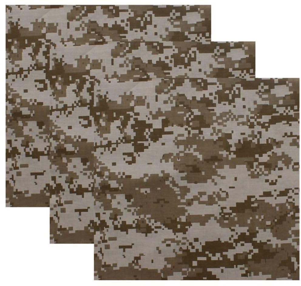 ARMYU Camouflage Military Bandana 3Pack 22×22 Cotton Camo Scarf Do Rag Face Wrap