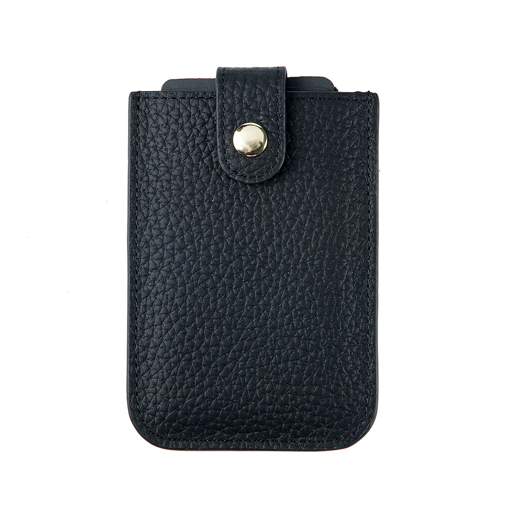 Easy Access Pull Out Wallet RFID Blocking Cowhide Leather Card Holder with Hasp