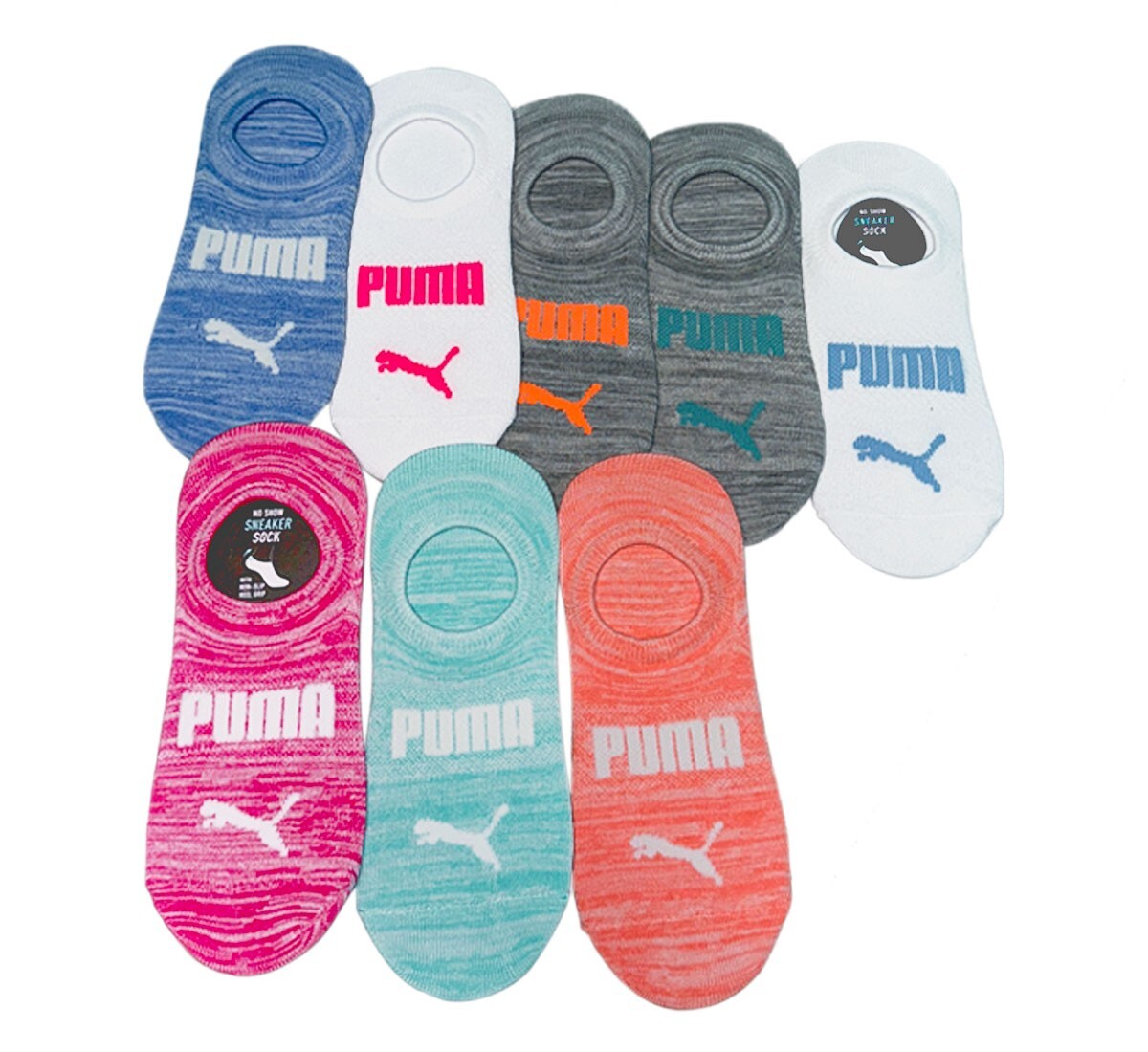 PUMA Ladies no show Sneaker Liner Socks , 8-Pack ( Multicolor)