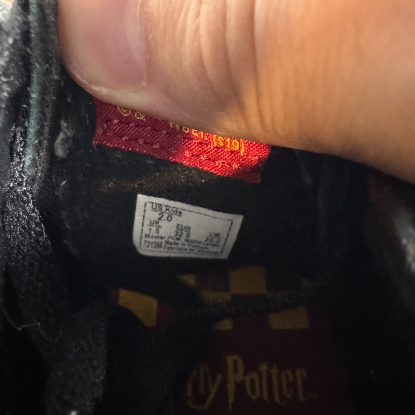 Vans Harry Potter Gryffindor Sk8-Hi Black Red Gold Kids Size 2.0 Sneakers