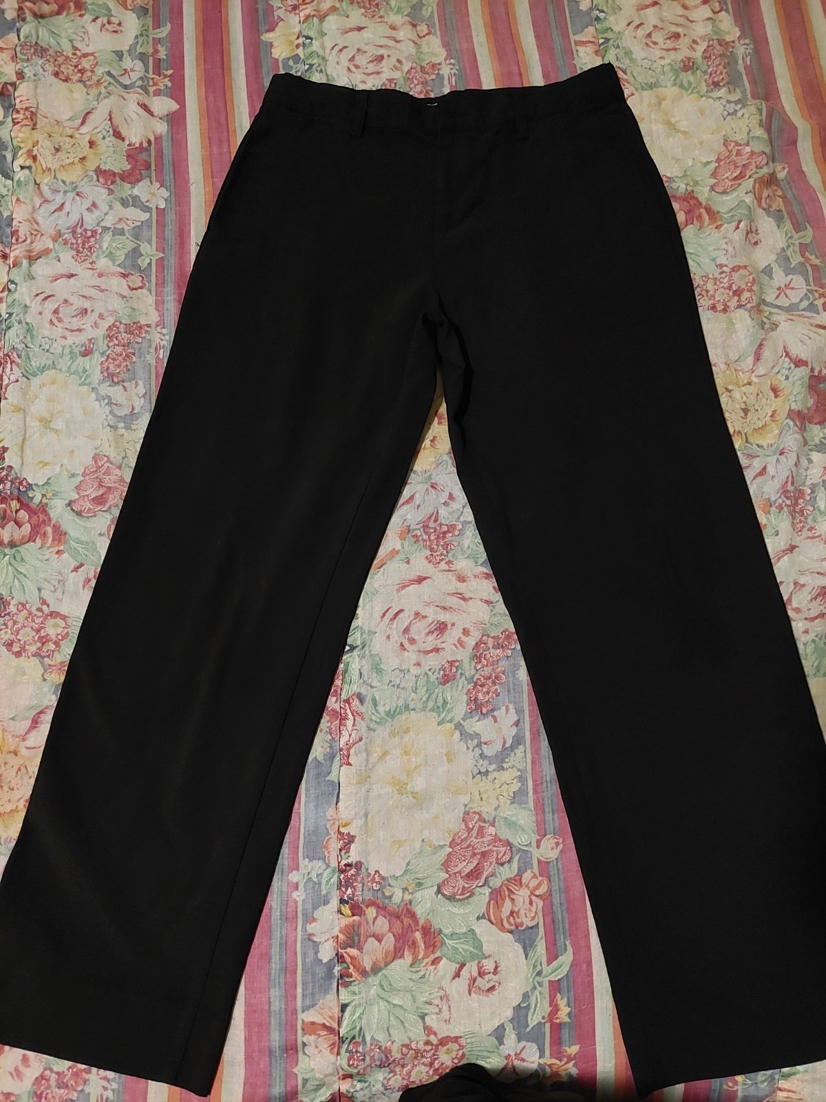 Cat & Jack Black Flat Front Dress Pants 16 Regular 28in Waist Cotton Blend