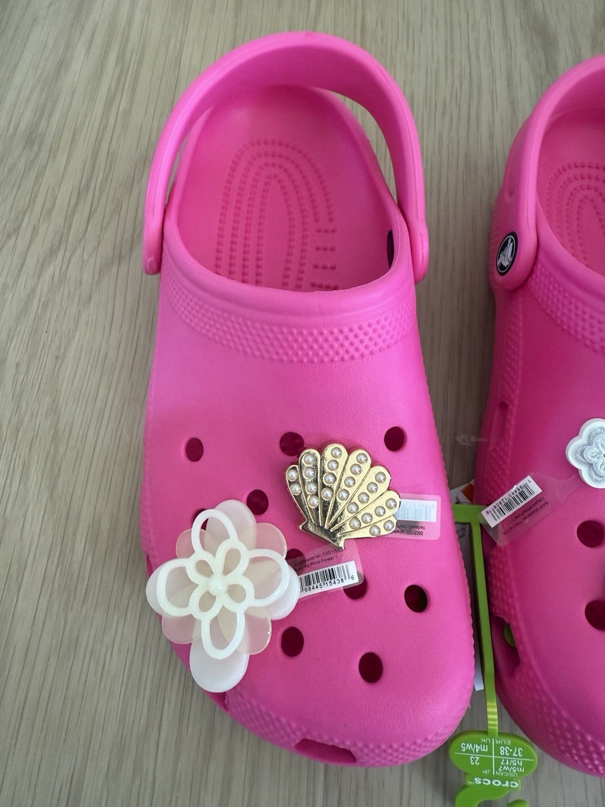 Crocs Classic Pink Crush Size W7. Free Charms Included
