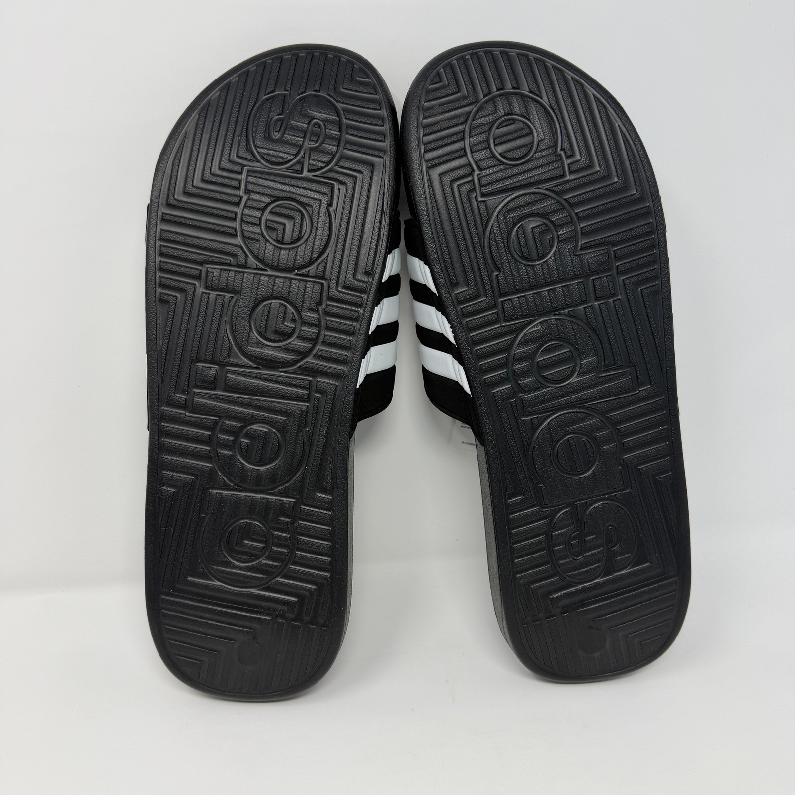 Adidas Adissage Slides Men’s Size 12 Black White Massage Pins NWB