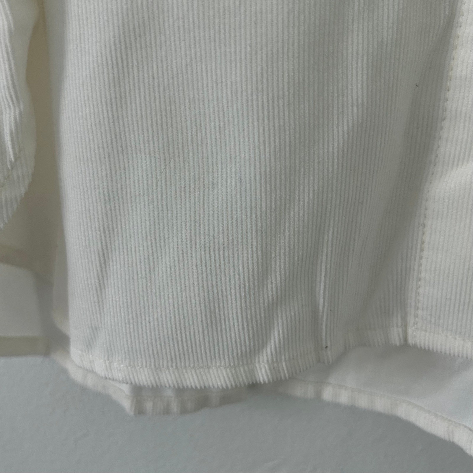 Madewell Womens Off White Corduroy Y-Neck Button Front Classic Shirt Medium New