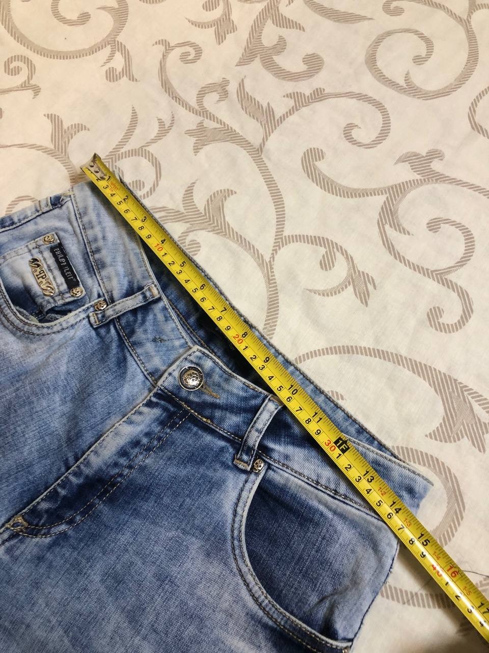 Philipp Plein Jeans 27 Straight Cut Distressed Ripped