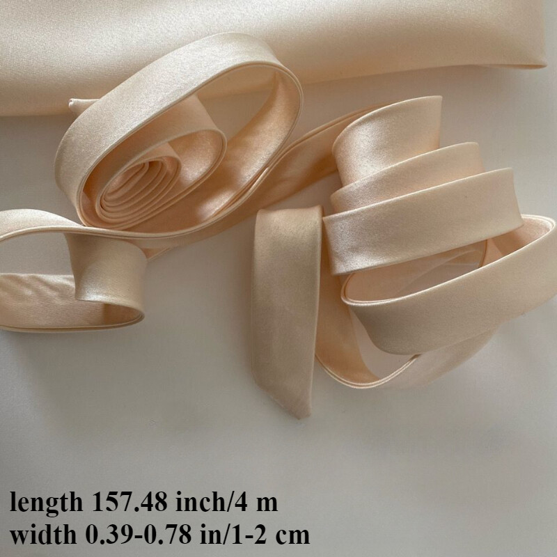 Satin Tie Back Lace Up Wedding Dress Strap Zipper Ribbon Replacement 157.48 Inch