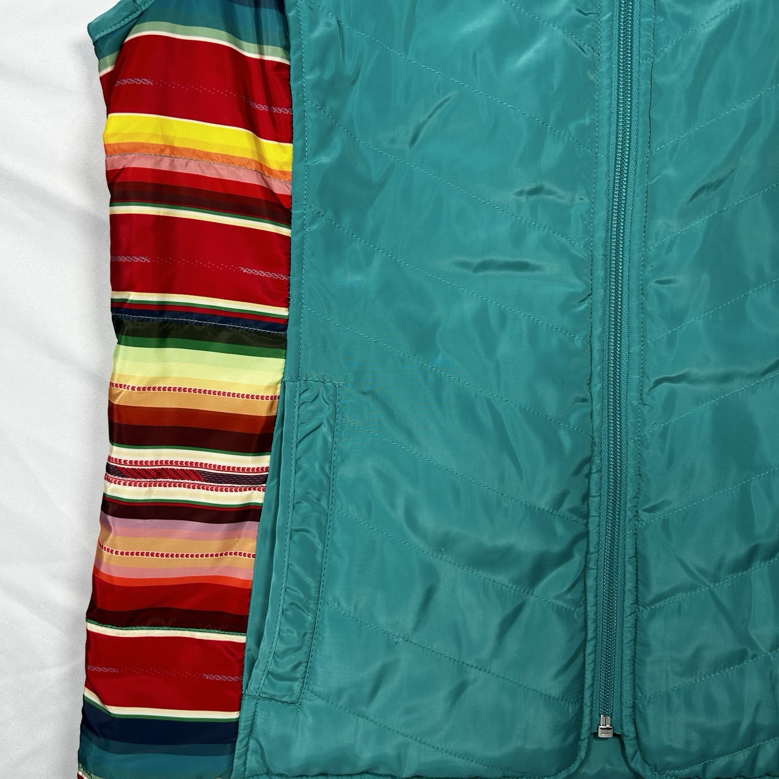 American Quarter Horse Association Embroidered STA Ranch wear Vest Turquoise Lrg