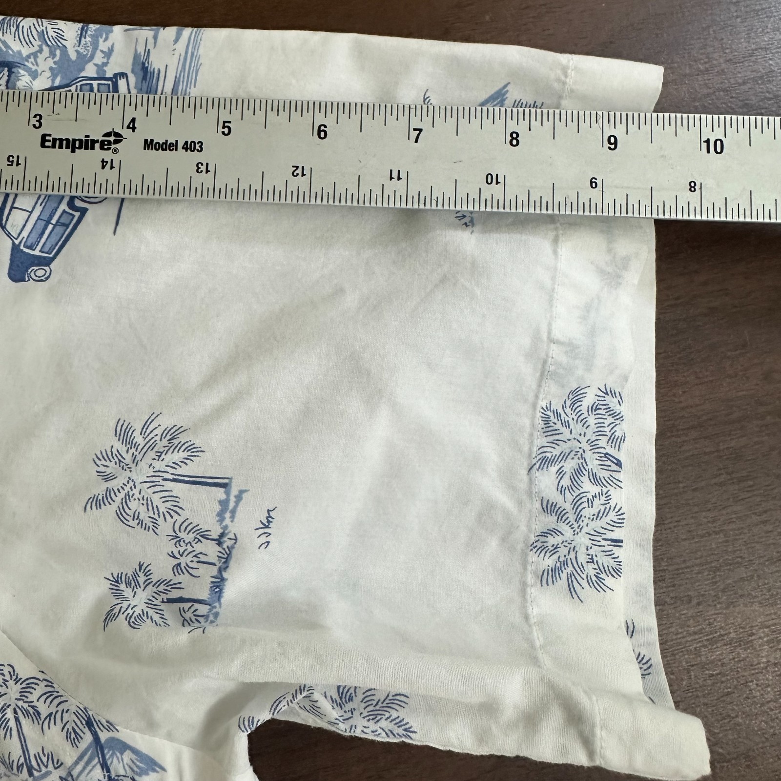 Brooks Brothers Hawaiian Camp Loop Shirt Blue Palm Tree Surfboard Regent Mens L