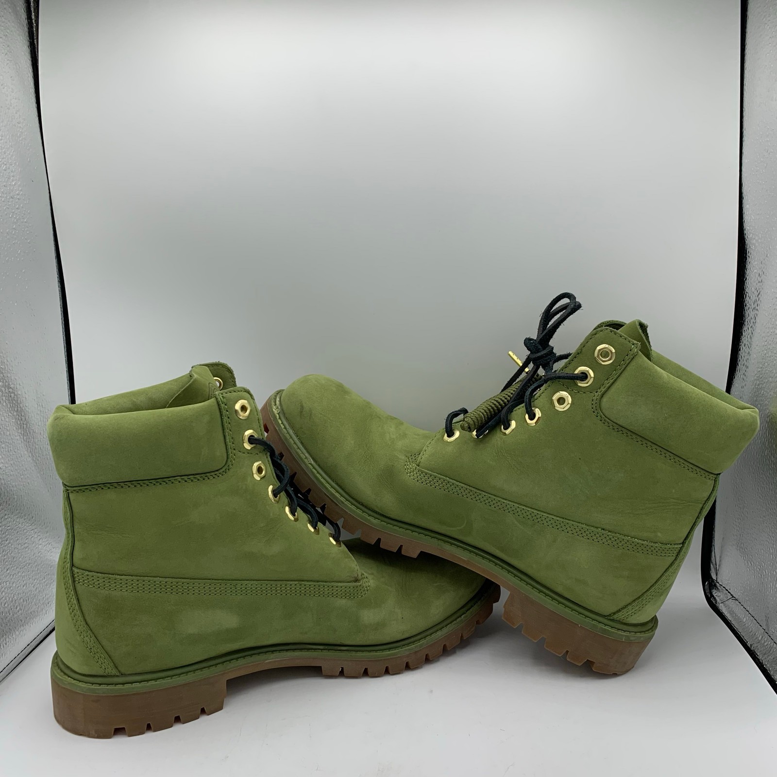 Timberland 6″ Boots Mens Size 11 Green Leather DJ Khaled Secure the Bag