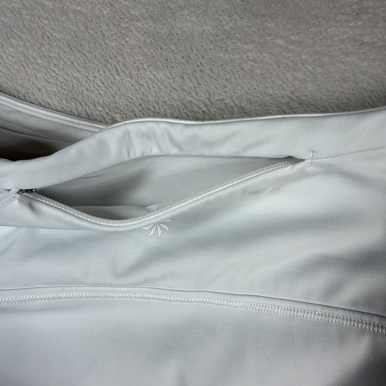 Athleta Match Point Skort White Tennis Golf Athletic Skirt Built In Shorts L