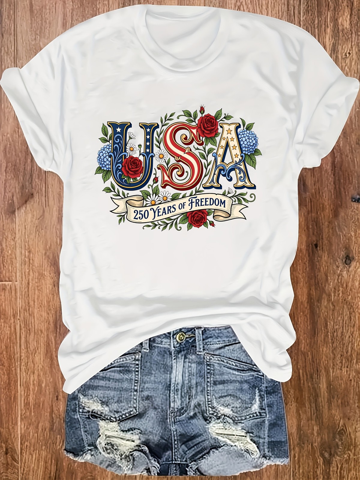 USA 250 Years Of Freedom T-Shirt, 250th United States Of America Shirt Women Tee