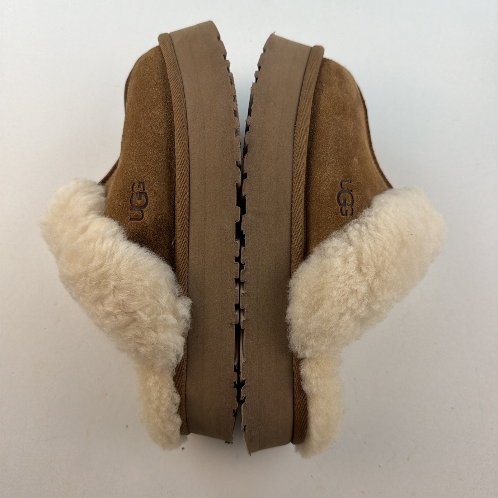 UGG Disquette Platform Mule Slipper Chestnut Size 7