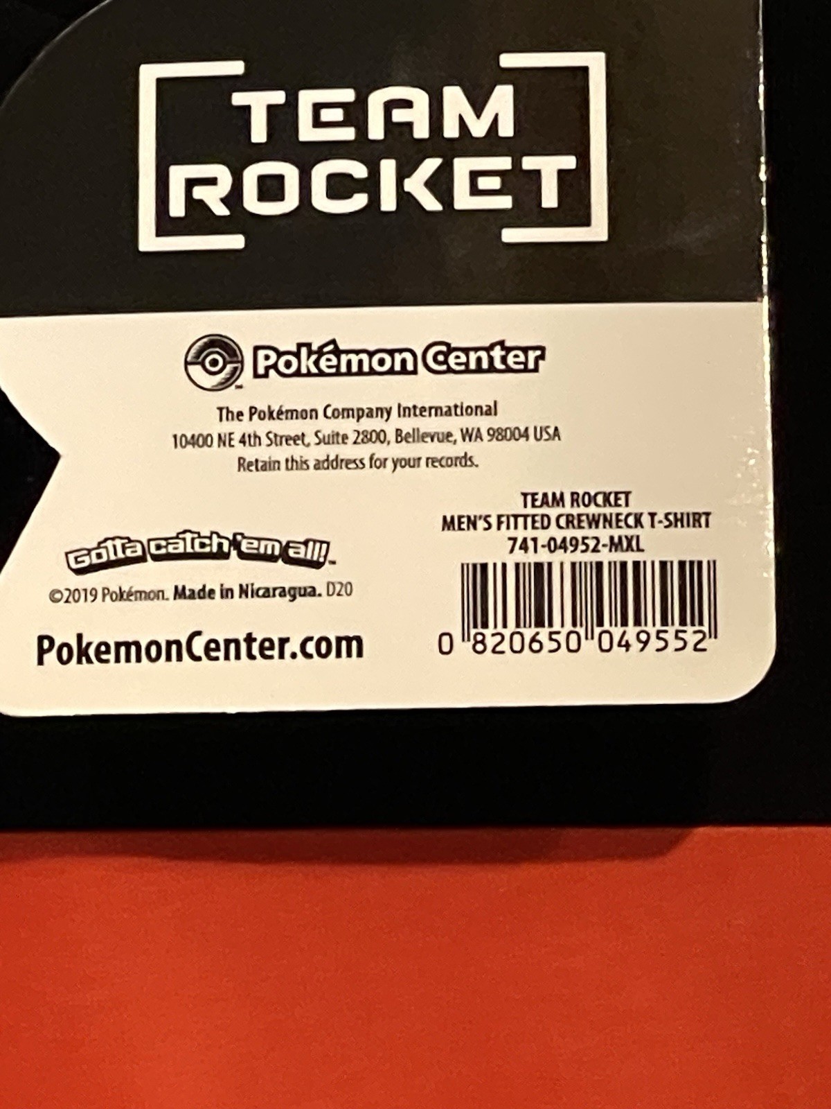 Pokémon Center Team Rocket (Adult XL) T-shirt 2019 New with Tags (Sealed)