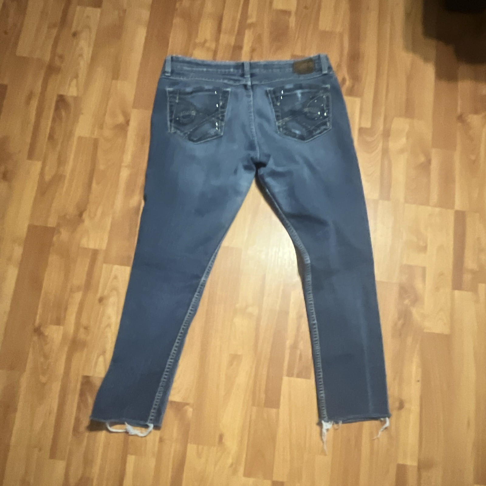BKE Womens Blue Medium Wash Stretch Denim Skinny Jeans Slim Fit 33 x 33 1/2