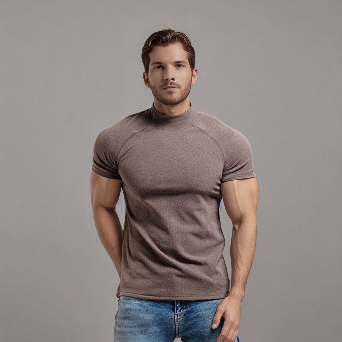 Gym Men’s Muscle Slim Fit T Shirt Streetwear Solid Colors