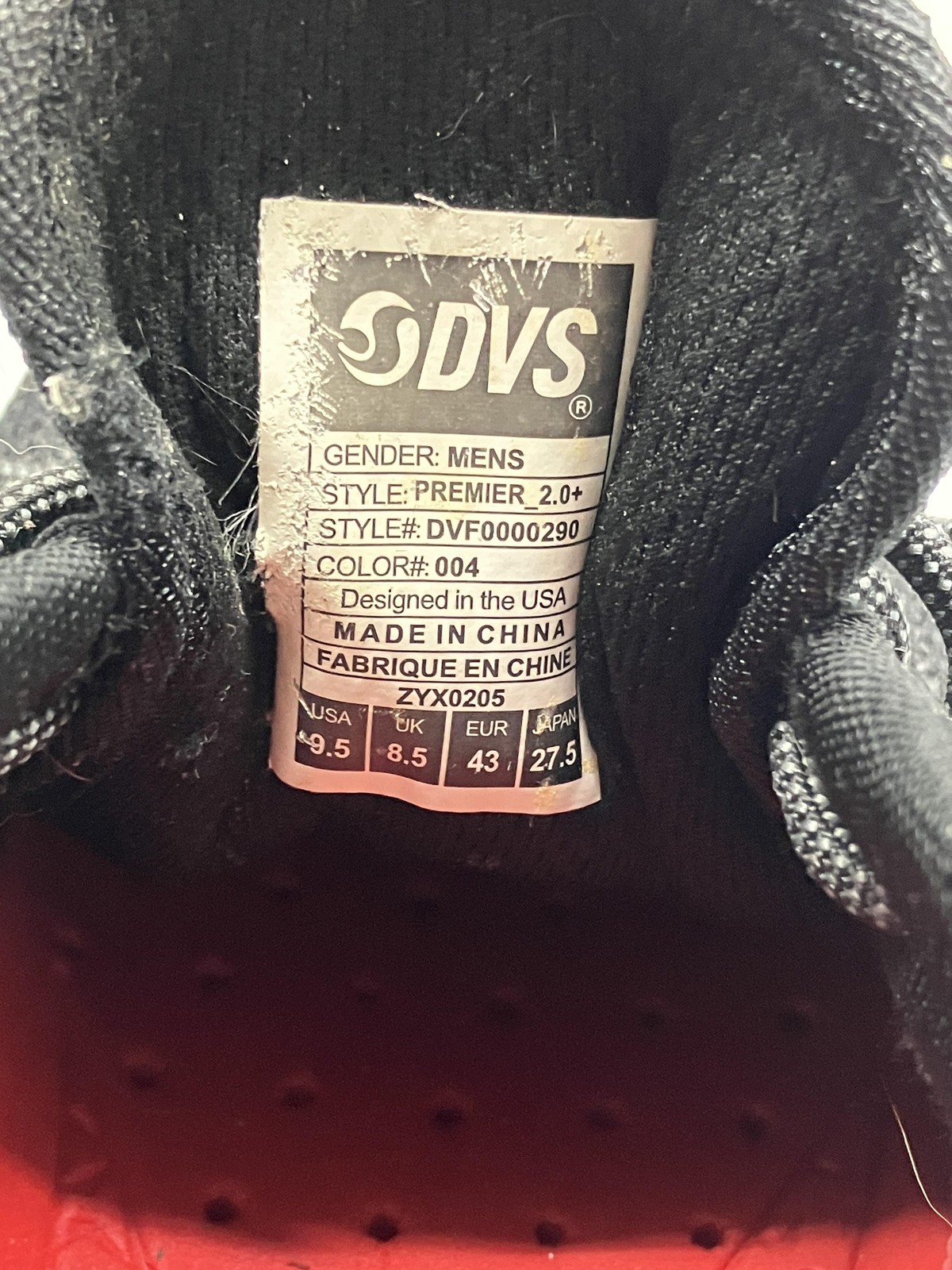 DVS Premier 2.0+ Shoes Mens Size 9.5 Black White Vaporcell Skate Casual Sneakers