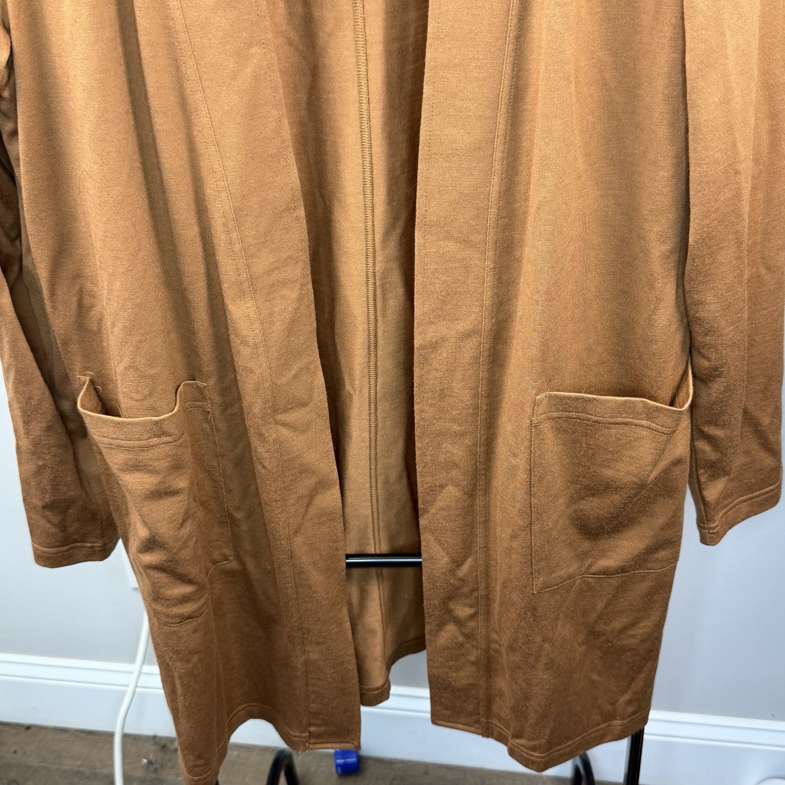 Wool X Women’s Brown 100% Merino Wool Open Long Cardigan Size L