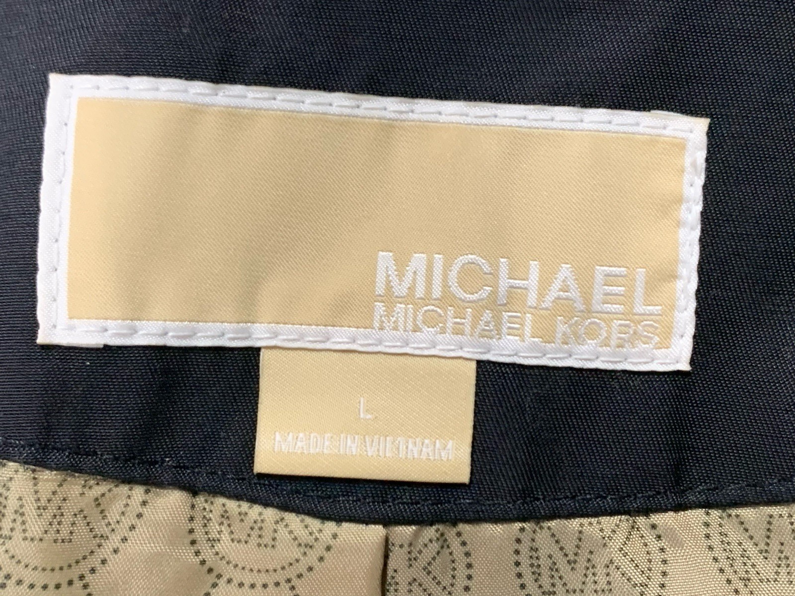 Trench Coat Michael Kors Black Double Breasted Golden Buttons Sz L Women’s