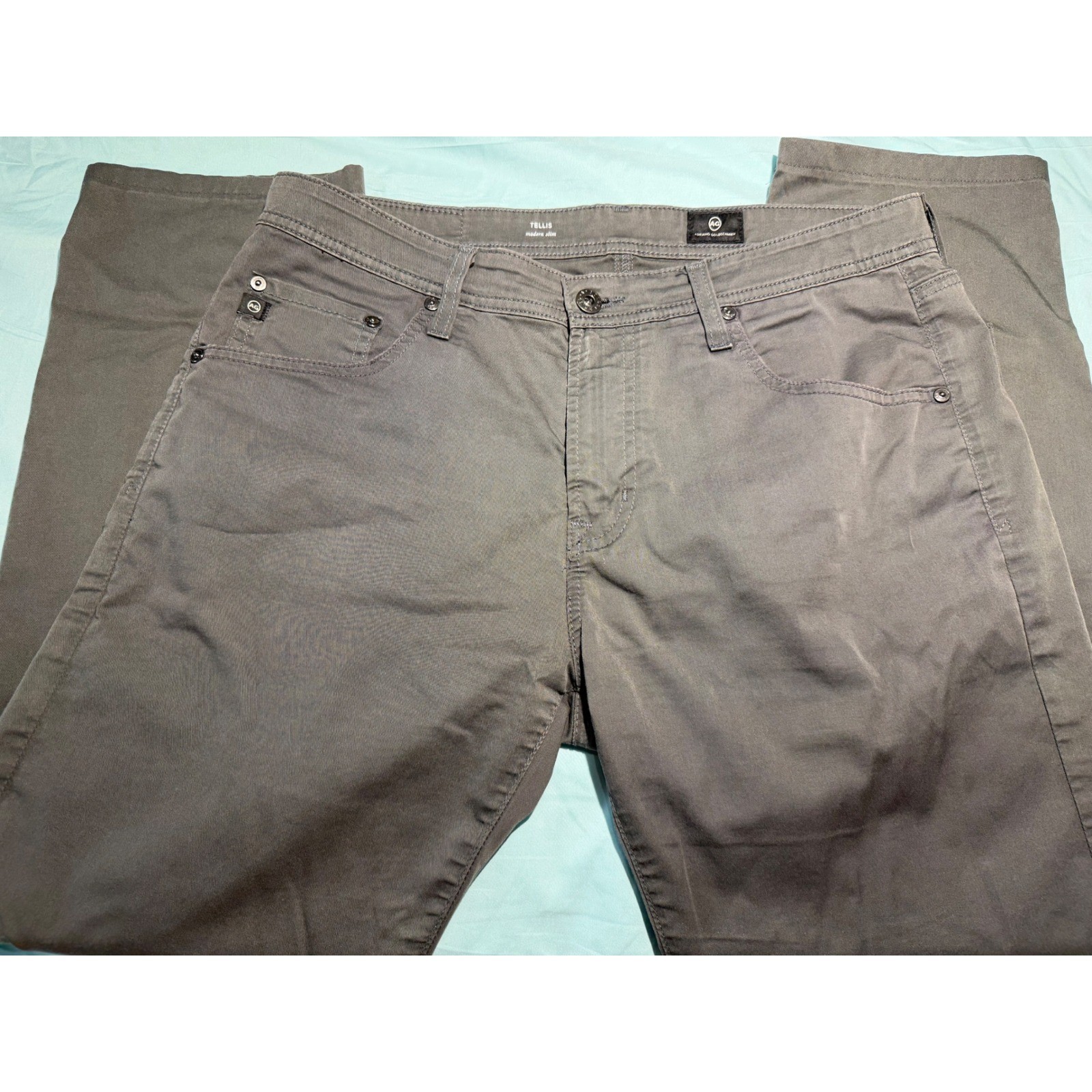 AG Adriano Goldschmied Tellis Modern Slim Fit Pants Grey Mens 33×28 1783HPTOSGY