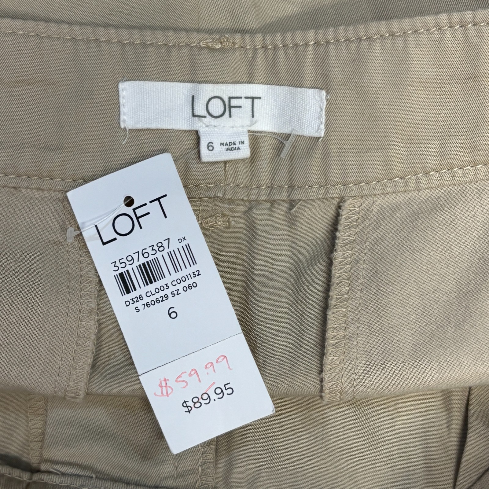 NWT Ann Taylor LOFT Pleated Wide Leg Pants Trouser Size 6 Beige SP24 D077 -27