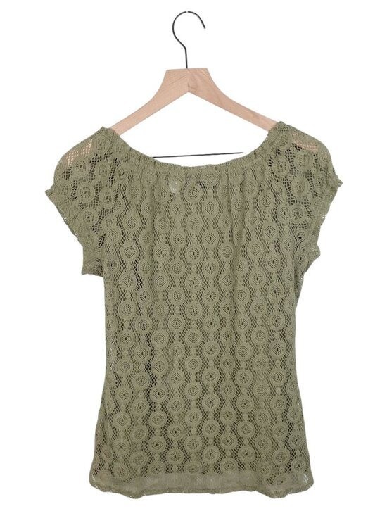 Vintage Y2K Axcess Liz Claiborne Lace Crochet Top Size Medium Fairy Grunge Boho