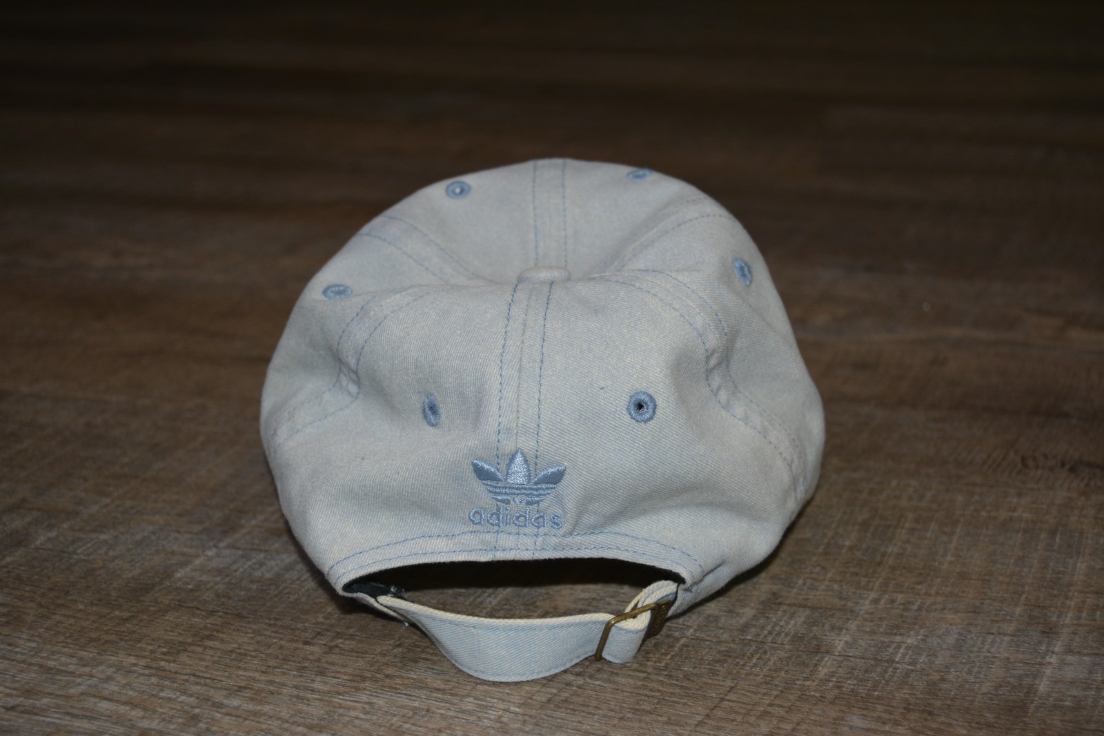Adidas Denim Hat Strap Back Stone Washed Blue Three Stripe Clothing