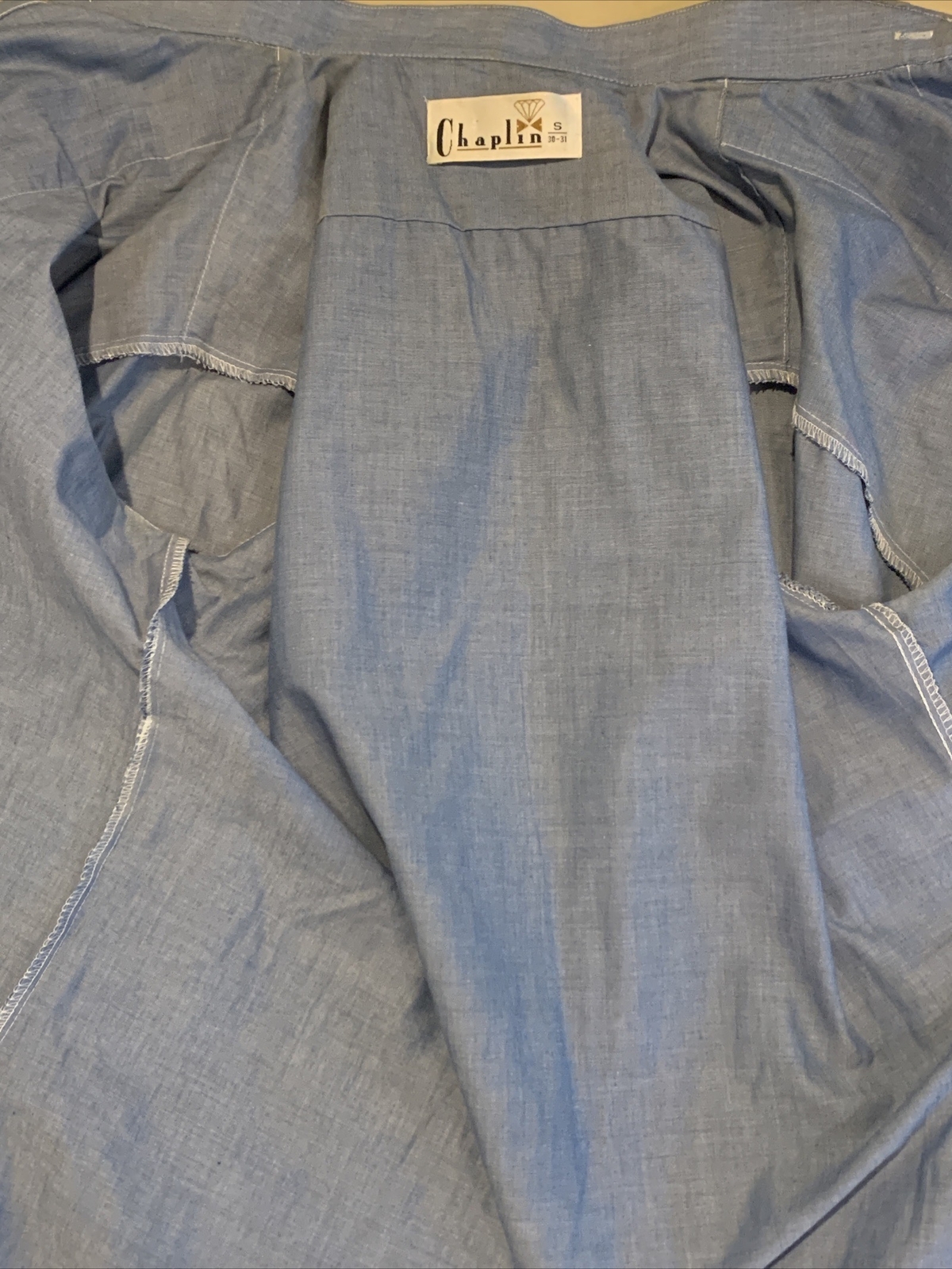 Chaplin Men’s Button Up Long Sleeve Shirt Size S 30-31 Vintage