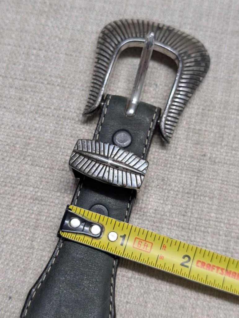vintage NATIVE AMERICAN buckle belt 38 leather INDIAN HEAD buffalo nickel CONCHO