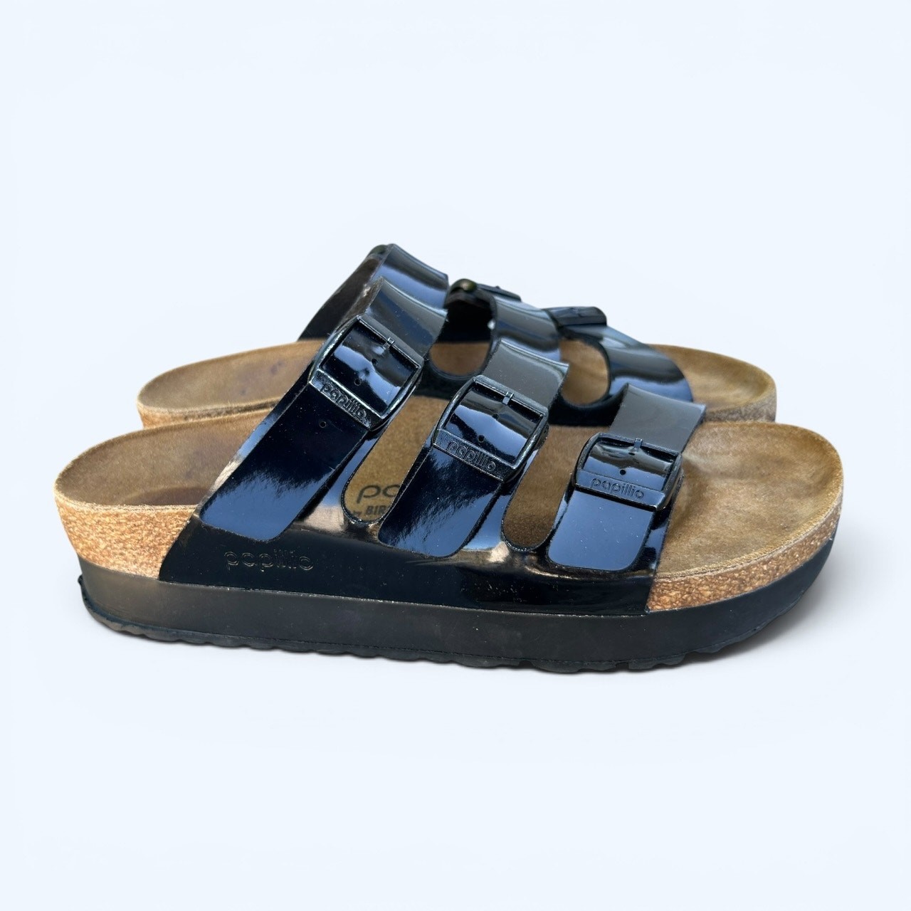 Birkenstock Papillio Florida Flex Platform Sandals – Black Patent EU 40 Narrow