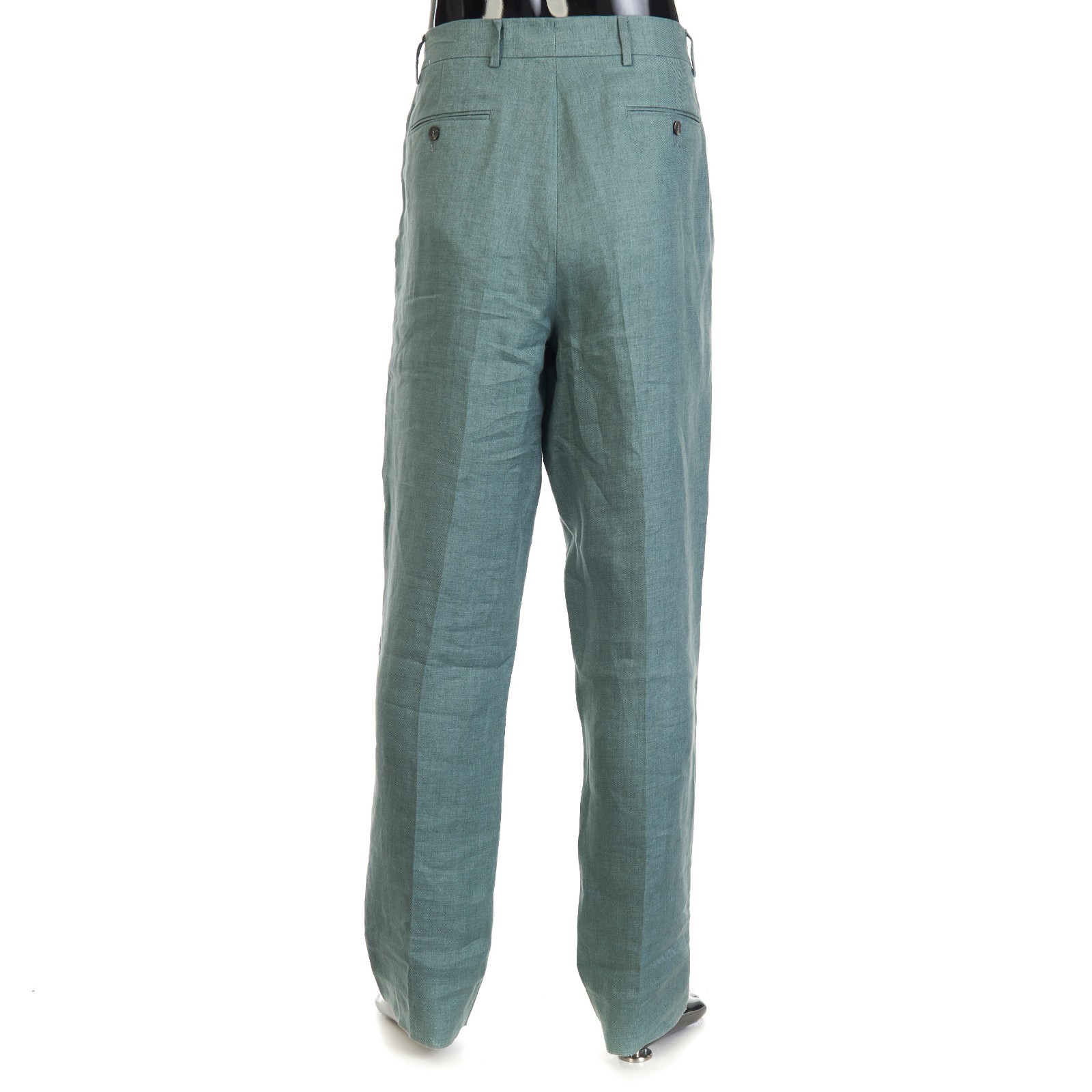 BRETT JOHNSON 930$ Single Pleat Linen Trousers