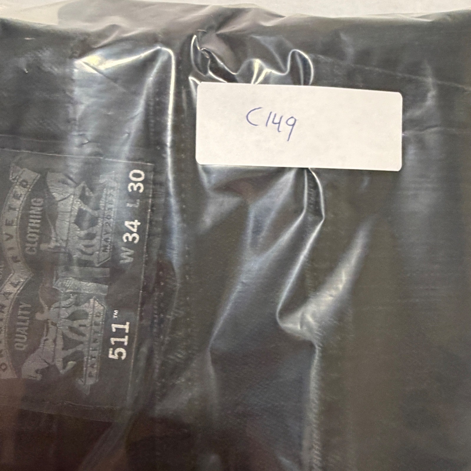 Levis 511 Slim Fit Mens Jeans Black Denim Pants W34 L30 Preppy