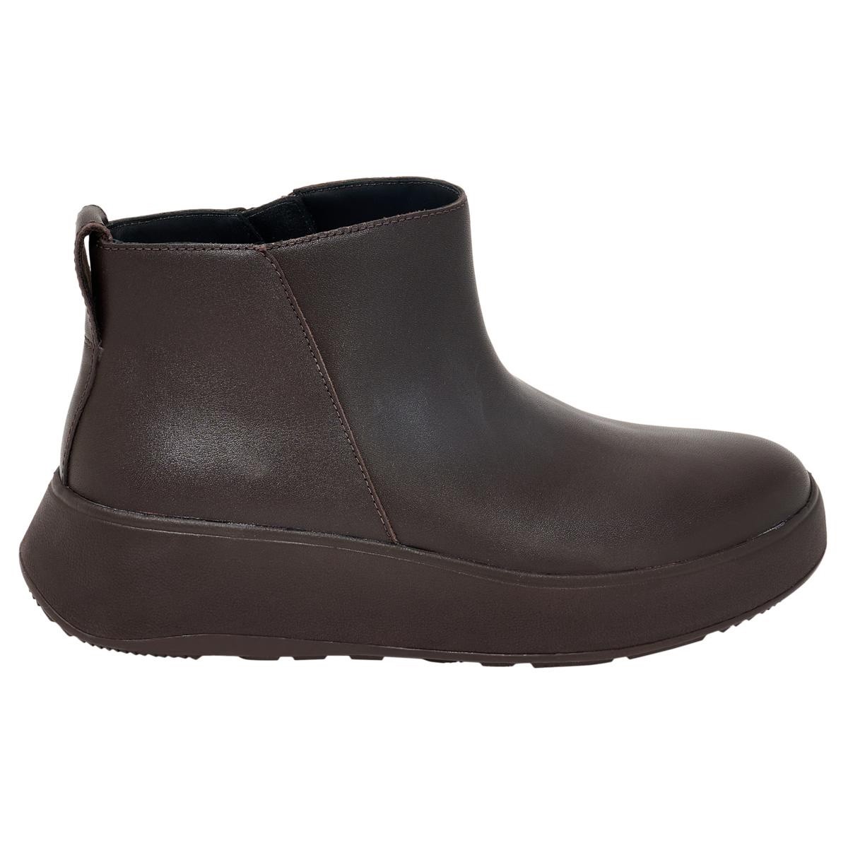 #FitFlop F-Mode Leather Flatform Zip Ankle Boot—Size 10 EU42—Black RETAIL $170