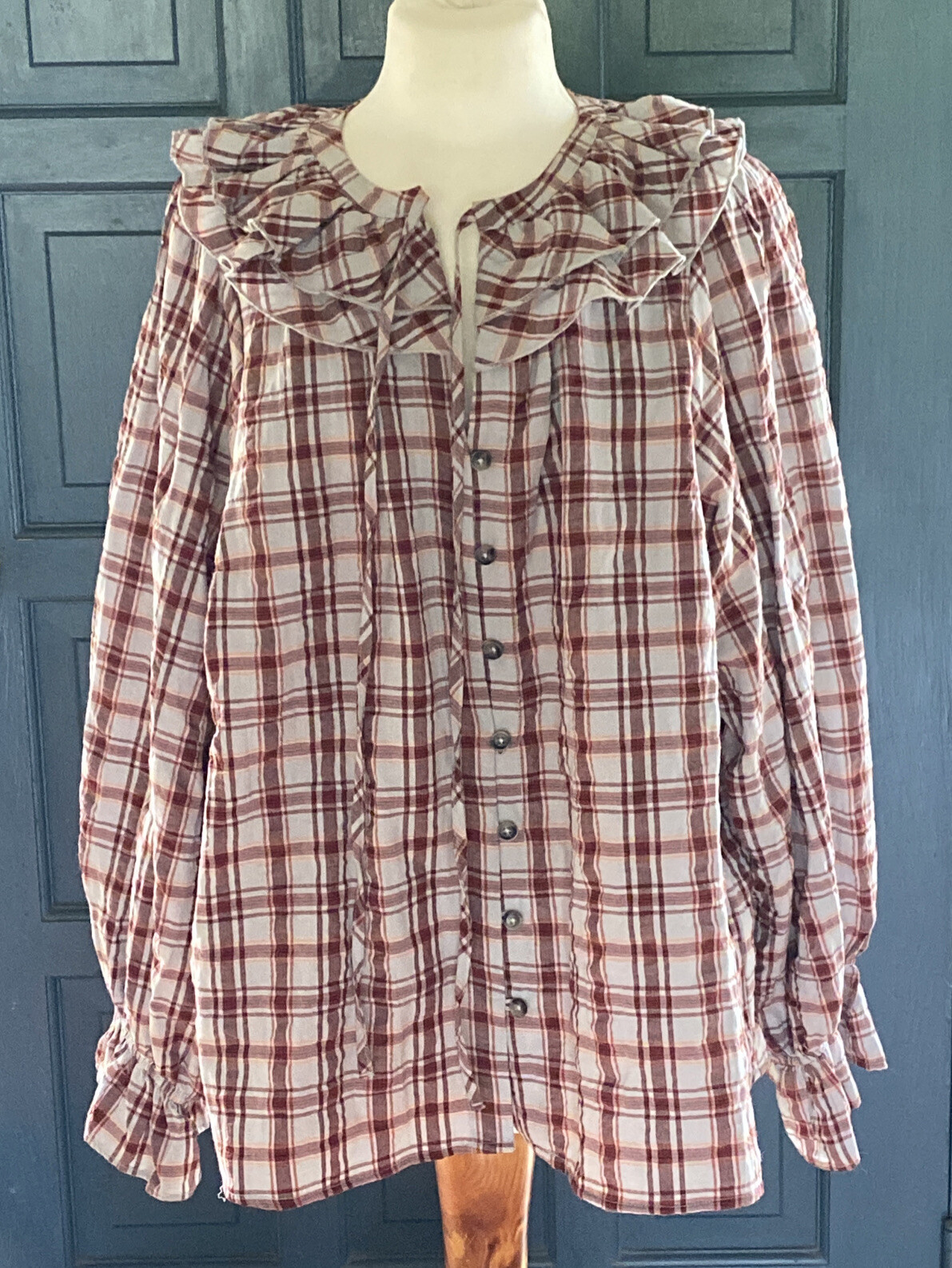 Maeve Anthropologie Button Up Peasant Blouse 1XL