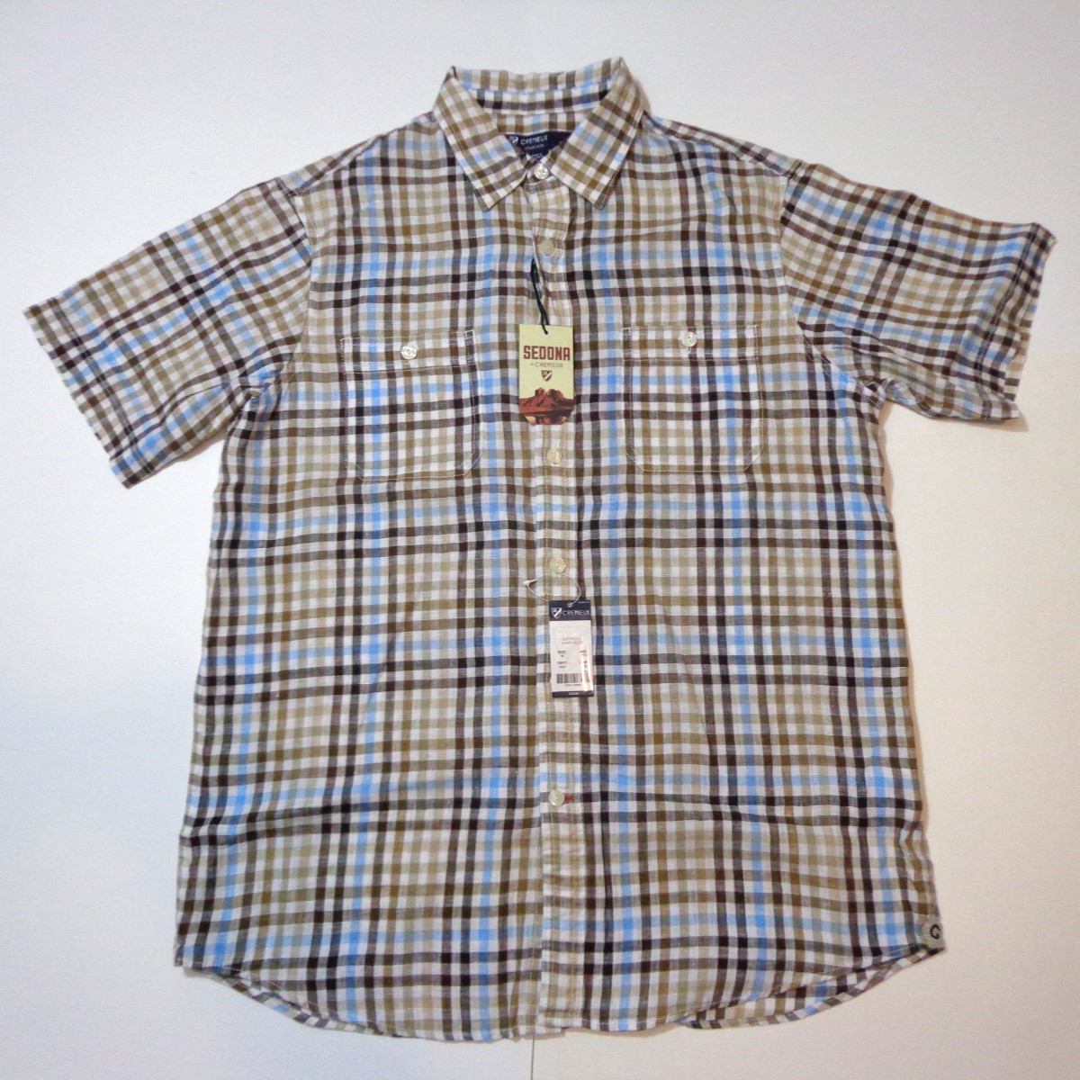 New NWT Daniel Cremieux 100% Linen Button Up Short Sleeve Sport Shirt M Medium