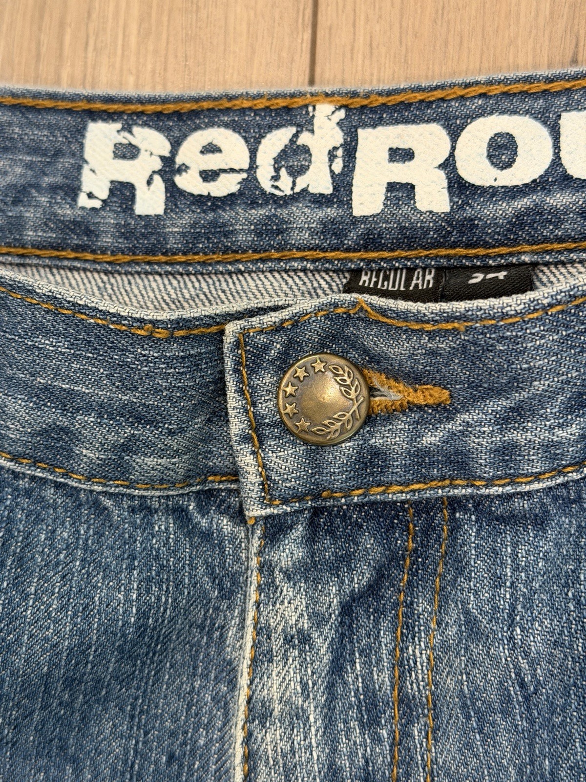 RED ROUTE Men’s Motorcycle Riding “made with Kevlar” Blue Jeans 34×32 Regular